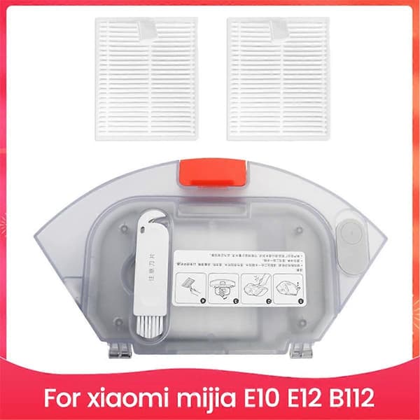 2 i 1 Vattentank Dammlåda för E10 E12 B112 Robotdammsugare Reservdelar Hepa Filter Tillbehör