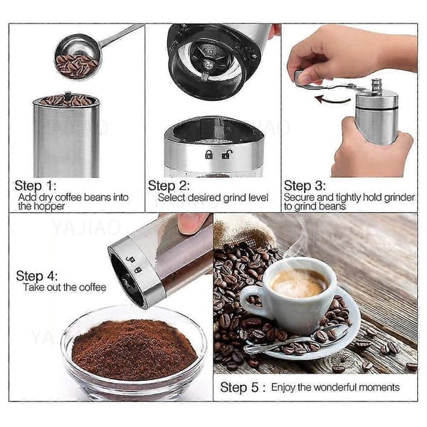 Handvevad Kaffekvarn Hopfällbar Kaffebönskvarn