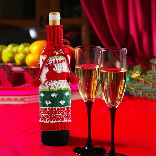 Jul Vinflaskfodral Jul-tema Bordsartiklar för Dekoration Älg/Snögubbe