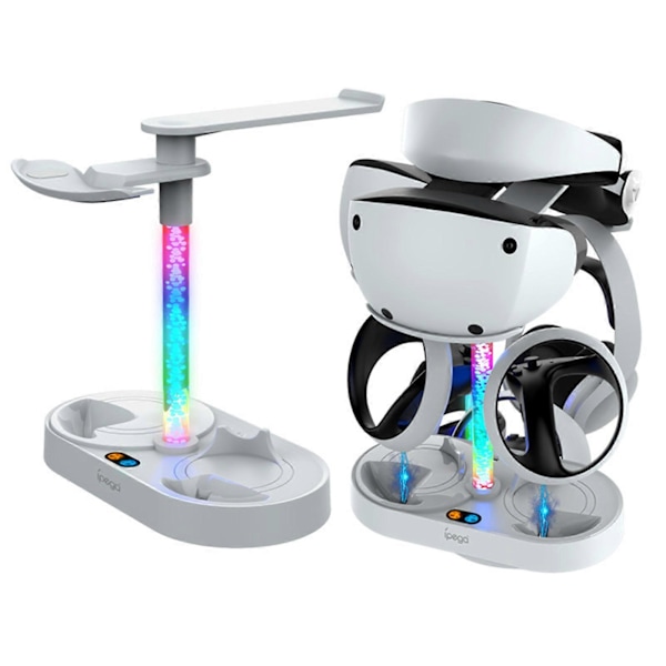 PSVR2 Ladestation med RGB-lys, Vertikal Ladestander Dock Support til PS VR2 Headset Display Tilbehør til PSVR2
