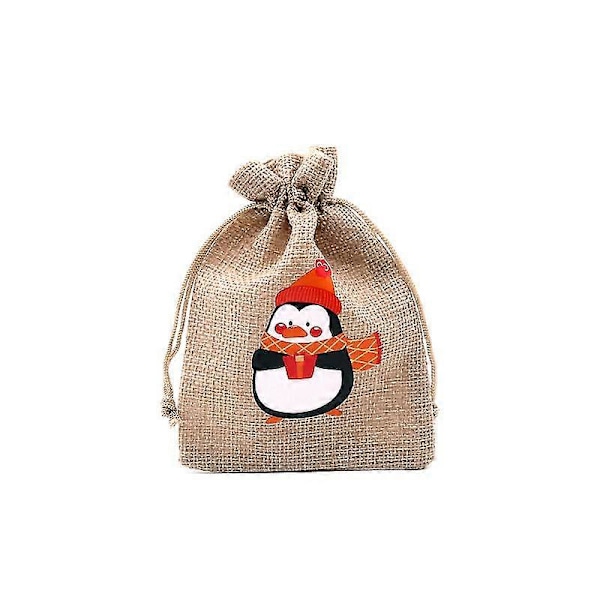 Julklappspåsar 14 cm Jutesäckar med dragsko för godis kakor presenter julklappsförpackning
