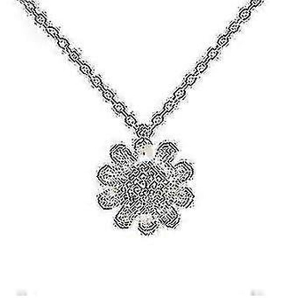 Silverhoo Dame Halskjede Krysantemum Halsdekorasjon 925 Sølv Mini Krysantemum Form Halskjede