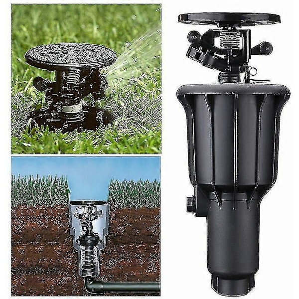 Automatisk roterende plensprinkler - 1/2/3/4 tommers innebygd dyse, hagevanning