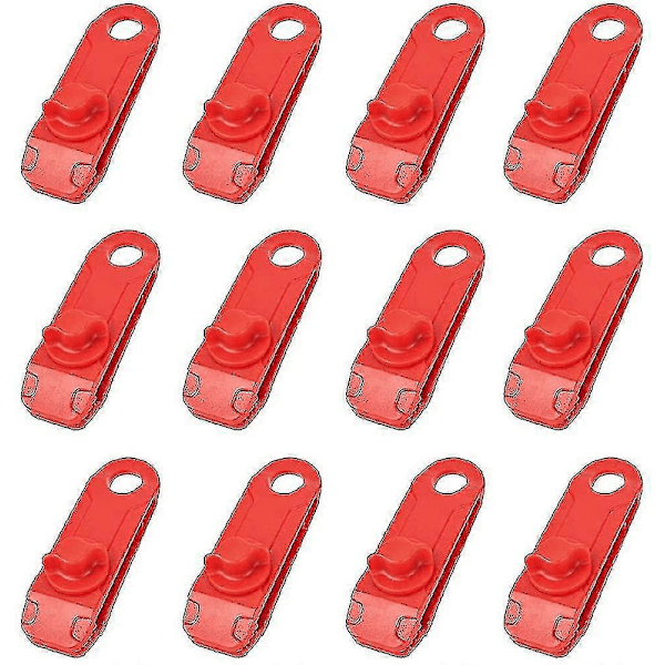 12 Stykker Presenningsclips Jordklemme Krokodilleformede Plastikteltclips Til Camping Markise