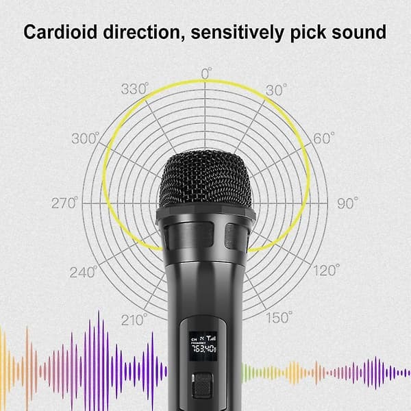 Trådløs Mikrofon Uhf Dynamisk Mikrofon med LED Display til Konference Karaoke Hjemmecomputer Li