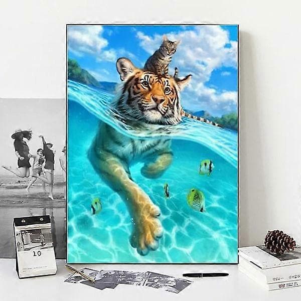 MH-(30x40cm)Bore Runde Diamanter 5d Dyr diamantmalerier h