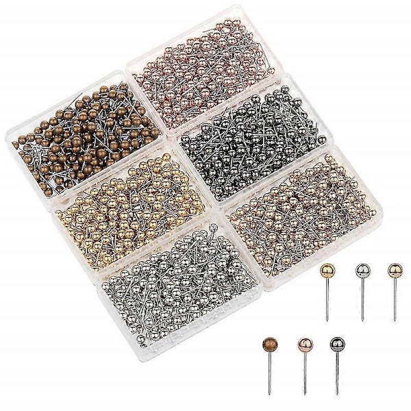 Metallkulor Kartnålar Träfäste Push Pins Kontorsmaterial (svart) 400st