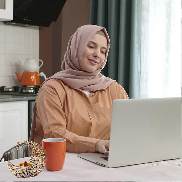 Måne Lysestake, Ramadan Lysestake, Eid Mubarak Lysestake Islamsk Muslimsk Festdekorasjon Telysestake