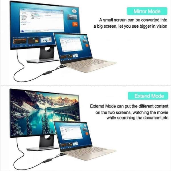HD Multimedia Interface til DisplayPort Kabeladapter med USB-strøm 3840x2160 60Hz 25cm Lengde Videoadapterkabel