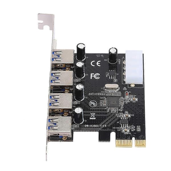 5 Gbps Ultra High Speed PCI-E til 4 x USB 3.0 Express Udvidelseskort Adapter