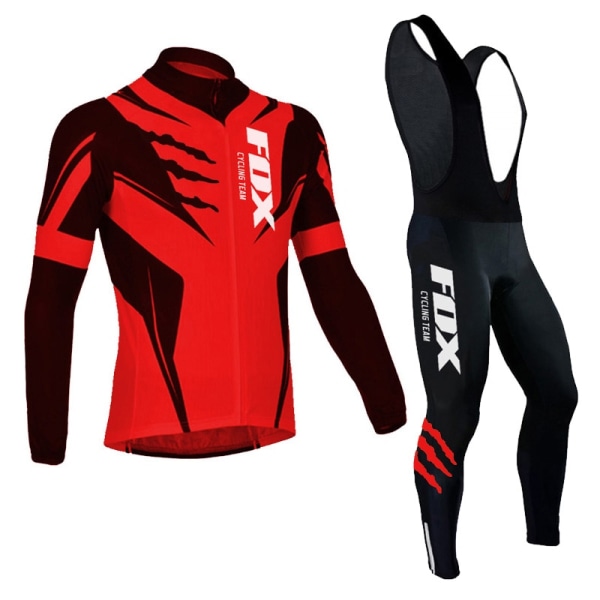 Fox Cycling Team herre cykeltrøje langærmet MTB cykel outfit equipacion ciclismo hombre Cykeltøj Racing Cykeltøj 14 3XL