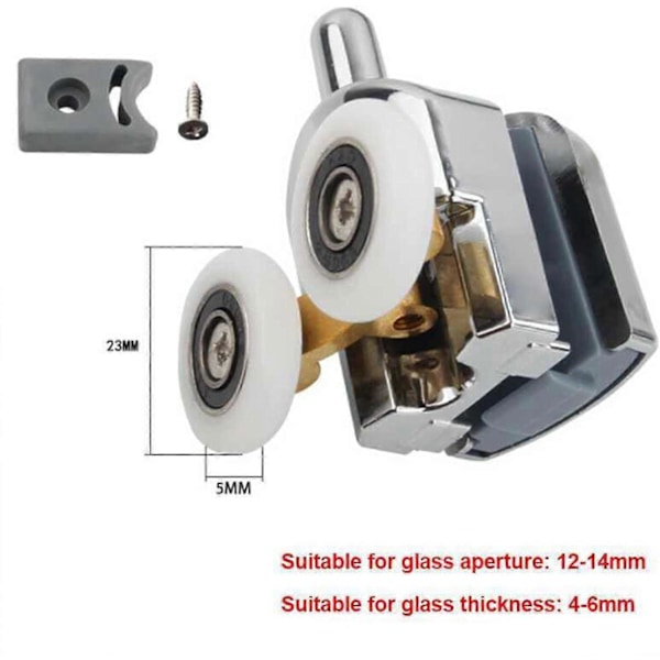 Duschdörrsrullar, 23mm Duschdörrsrullar Glidhjul Trissor 8ST Diameter Duschdörr Topp Botten Badrum Reservdelar