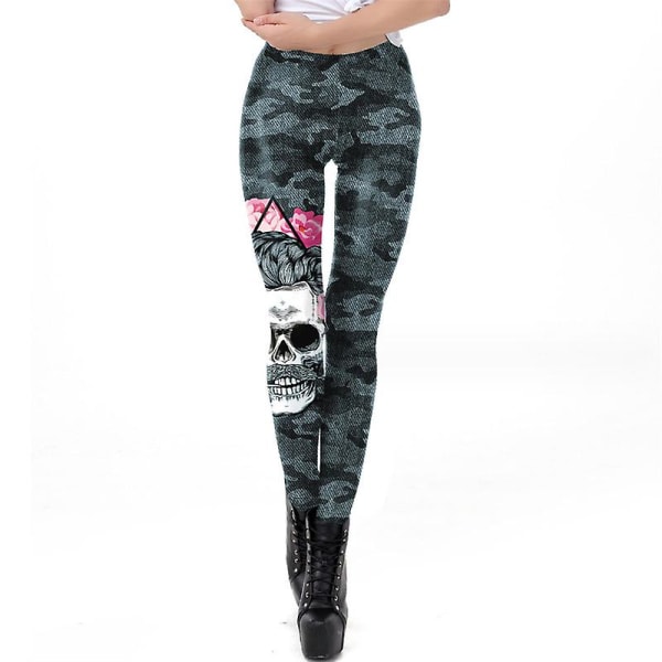 Skeleton Halloween Leggings Naisten UltraSoft Pants Cosplay -asu style 1 S