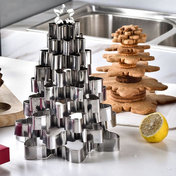 Snöflingeformade kakformar Bakverktyg Rostfritt stål Fondant Bakredskap