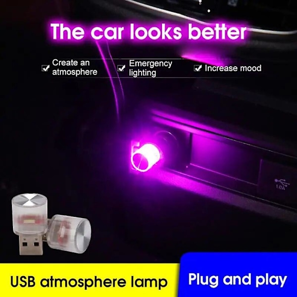Mini USB LED Ambient Lys Dekorativ Atmosfære Lamper Til Interiør Miljø Auto PC Computer Bærbart Lys Plug Play