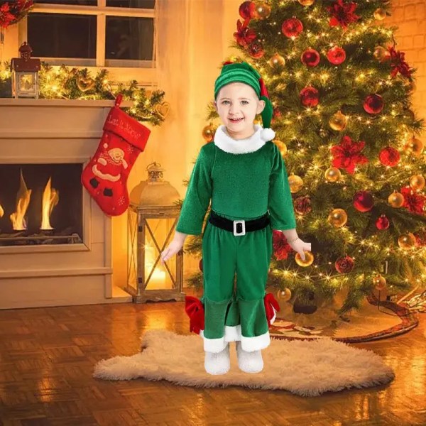 Baby Girl Julenissekostyme Cosplay Dress Up for barn 110cm green