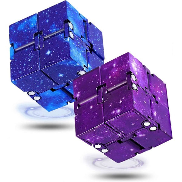 Infinity Cube Fidget Leksak, 2 st Finger Fidget Leksaker, Stress- och Ångestlindring Förskoleleksak, Julstrumpa för Vuxna Barn, Tidsfördriv Cool Fidget