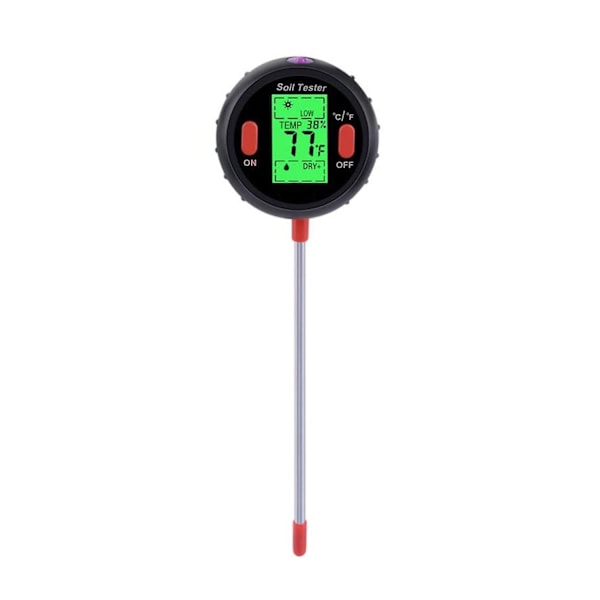 Jordtester Multifunktion Stor Skærm Elektronisk Digital Display Jordfugtighed PH Temperatur I