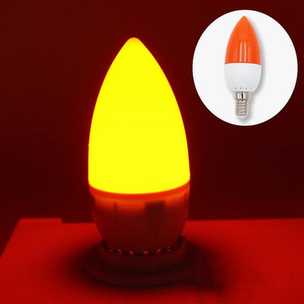 2x E14 Led Värikynttilälamppu, Värikynttilävalo, punainen