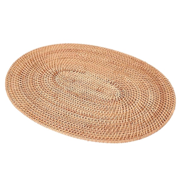 Rottinkipunos Pöytätabletit Soikeat Pyöreät Pöytämatot Liukumattomat Lämmönkestävät Tabletit Luonnollinen Monikäyttöinen