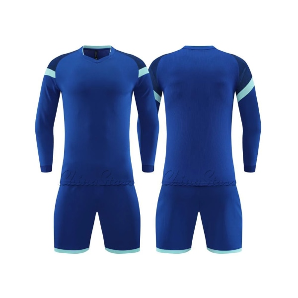 Børnefodbold træningsdragt Mænd Fuld fodboldtrøjesæt Ungdomsfodboldtrøjer Uniformer Spiller træningsdragt skjorte Sportstøjsæt 9302 Color Blue M Height 155-165CM