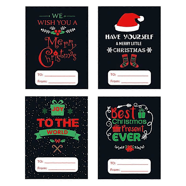 500 stk. God Jul Klistremerker Etiketter Rull 4 Design Juledekorative Konvolutter Forseglingsklistremerker for Kort Gave
