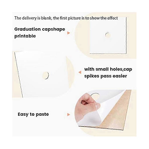 Sublimeringsemner Gradueringspynt Varmeoverføring Plate, Mdf Selvklebende Grad Hatt Pynt