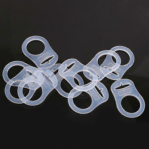 10 stk. Knap Silikon Ring Sutteholder Mannequin Adapter Transparent