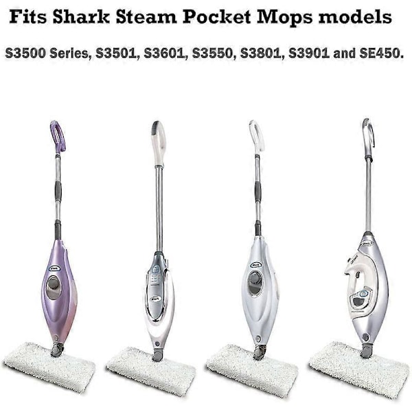3-pakning Mikrofiber Rengjøringsputer for Shark Dampmopp S3501 S3550 S3601 S3801 S3901