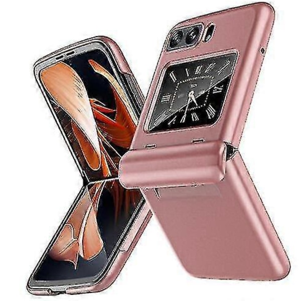 Etui Kompatibelt med Motorola Moto Razr 2022 med Hengselbeskyttelse Støtsikker Ultratynn Sammenleggbar (rose gull)