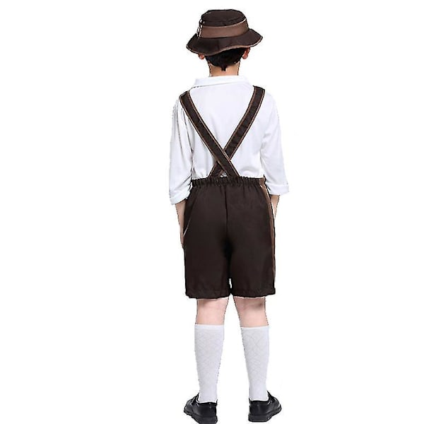 Halloween Klänningar Pojke Karneval Oktoberfest Kostym Tyskland Bavarian Lederhosen Beerfest Outfit Cosplay Halloween Fancy Festklänning Hög kvalitet S-Oktoberfest