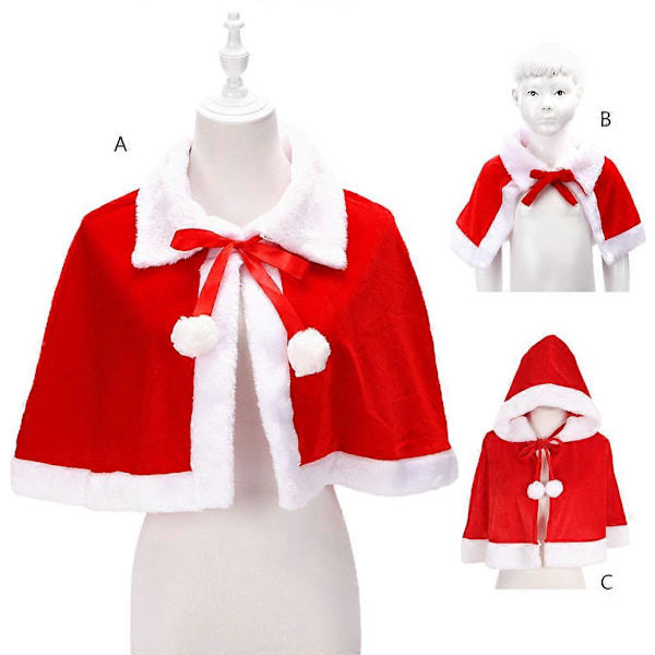 Julemand Julefest Kostume Udklædning Sjal med Hat Outfit Rød & Hvid Guld Velvet 3 Typer Valgfri til Voksen Barn