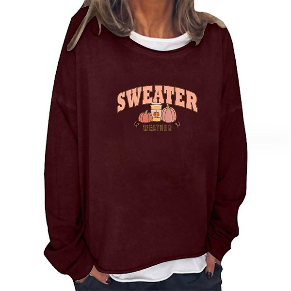 Halloween T-skjorte gresskar ansiktsskjorte for kvinner Langermet høst gresskar skjorte Halloween t-skjorte topp style 10 XL