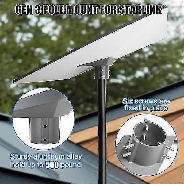 Feste for Starlink, Gen 3 Rør-adapter for Starlink V3 Stangfeste