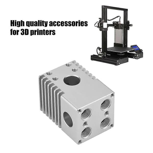 Aluminiumslegering Køleplade Krydsglideblok Fire Dyser Hoved til 3D Printer