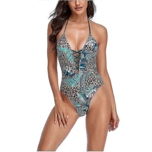 \"Dame -delt Stripe Print Badedrakt Bikini Bade Strandklær\"