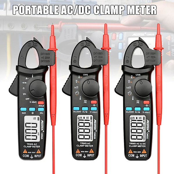 Bærbar håndholdt AC/DC strømtang multimeter digitalt display spenningstest CM82