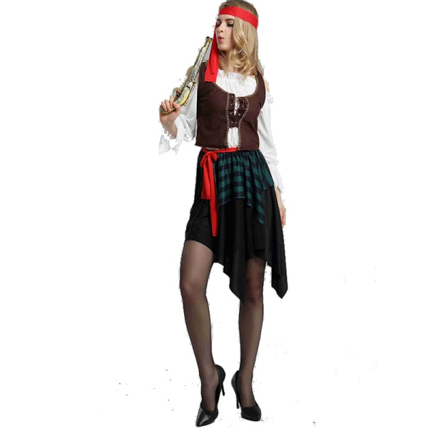 Halloween udklædningskostumer til voksne, præstationskostumer, kostumer til piratfigurer, kostumer til voksne Pirates of the Caribbean woman one size