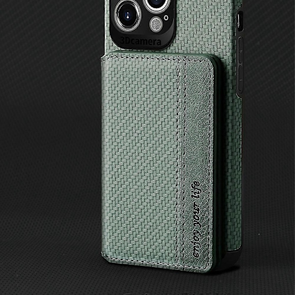Kortholder Deksel Flip Mobiltelefon Klips PU Kortspor Magnetisk Støtsikker Telefonveske For Ip14 Pro