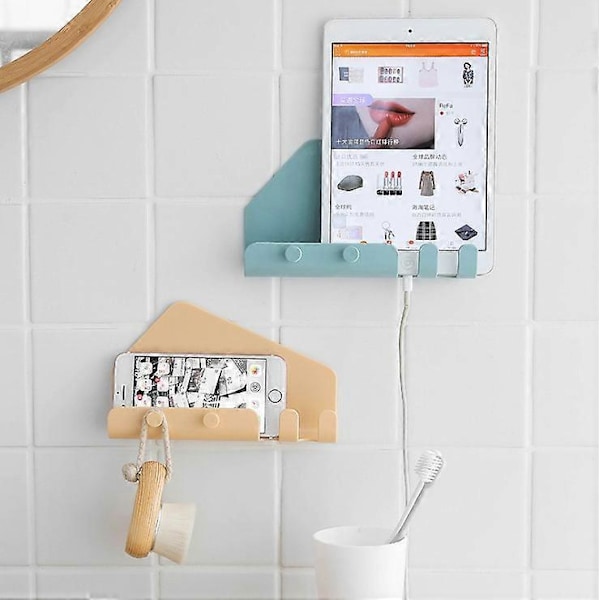 Matkapuhelimen ja tabletin latausteline, makuuhuoneen rei'itysvapaa säilytyskoukku