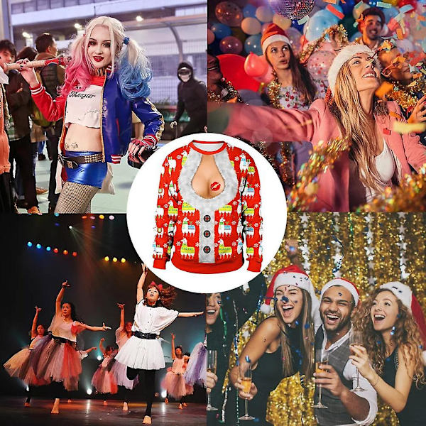 3d Unisex Joulupaita Ruma Joulupukki Neule Pyöreäpääntie vaatteet Xams Cosplay Vaatteet Red L