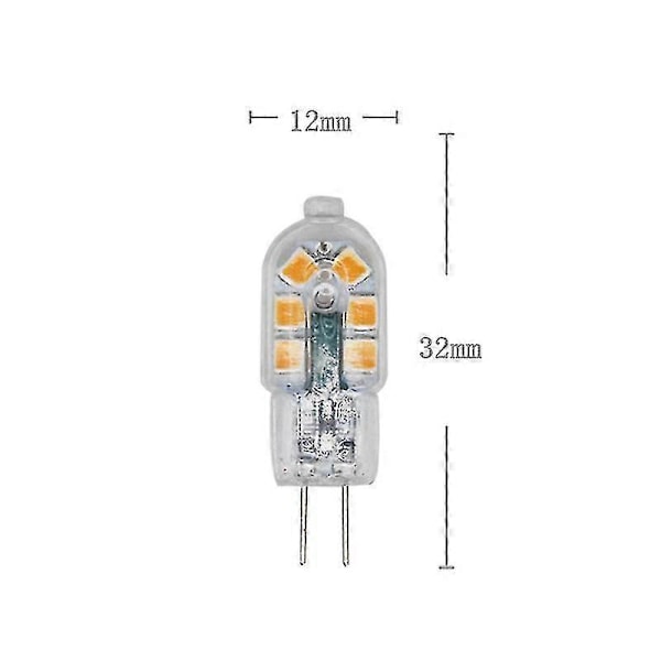 G4 Pære, 2w G4 Led Pære 240lm, Svarer Til 20w G4 Halogenpære, Varm Hvid 3000k, Ac/dc 12v, Flimmerfri, Ikke Dæmpbar, 10 Stk