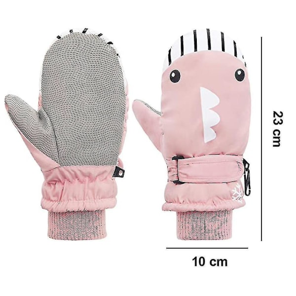 1 pari Kid Winter Gloves Toddler Rukkanen, Ski Boy Snow Girl Vedenpitävä pink