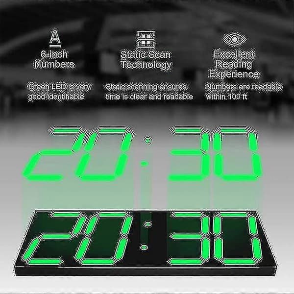 Digital LED Väggklocka, Överdimensionerad Väggklocka Med Siffror Zqz