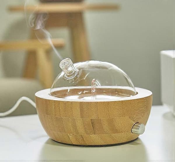 Glas Eterisk Oljediffuser Äkta Träbas 2023 Uppgraderad Aromaterapidiffuser Aromdiffuser Luftfuktare Lämplig för Hemmakontor Sovrum