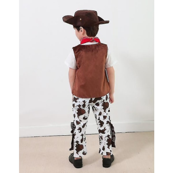 4kpl Western Cowboy Style Vaatteet Aikuisten Lasten Vaatteet Klassinen Denim Takki Liivi Laadukas 110