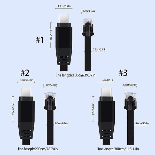 USB C til RJ45 Gigabit Ethernet-adapter Plug and Play til gaming-laptops tablets 1000 Mbps 1m