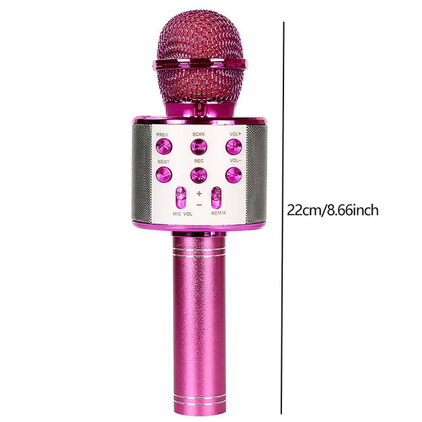 5 i 1 trådløs karaoke mikrofon bærbar håndholdt mikrofon høyttaler Maskingaver Rose Red