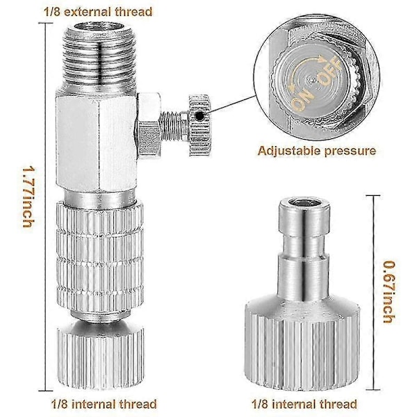 Snabbkoppling för Air Brush, 1/8 tums kontakt, hane & hona, för luftkompressor, airbrush-slangadapter