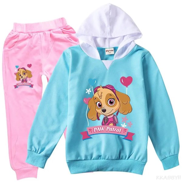 PAW PATROL Barnkläder Tecknade Flickkläder Set Vår Höst Kläder Kostym Toppar och byxor Baby Girl Höst Outfits style 6 110